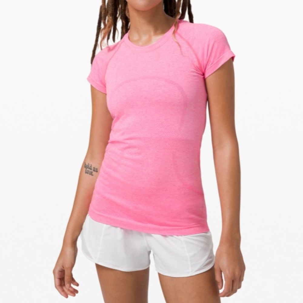 Pink Lululemon Swiftly Tech Short Sleeve Shirt